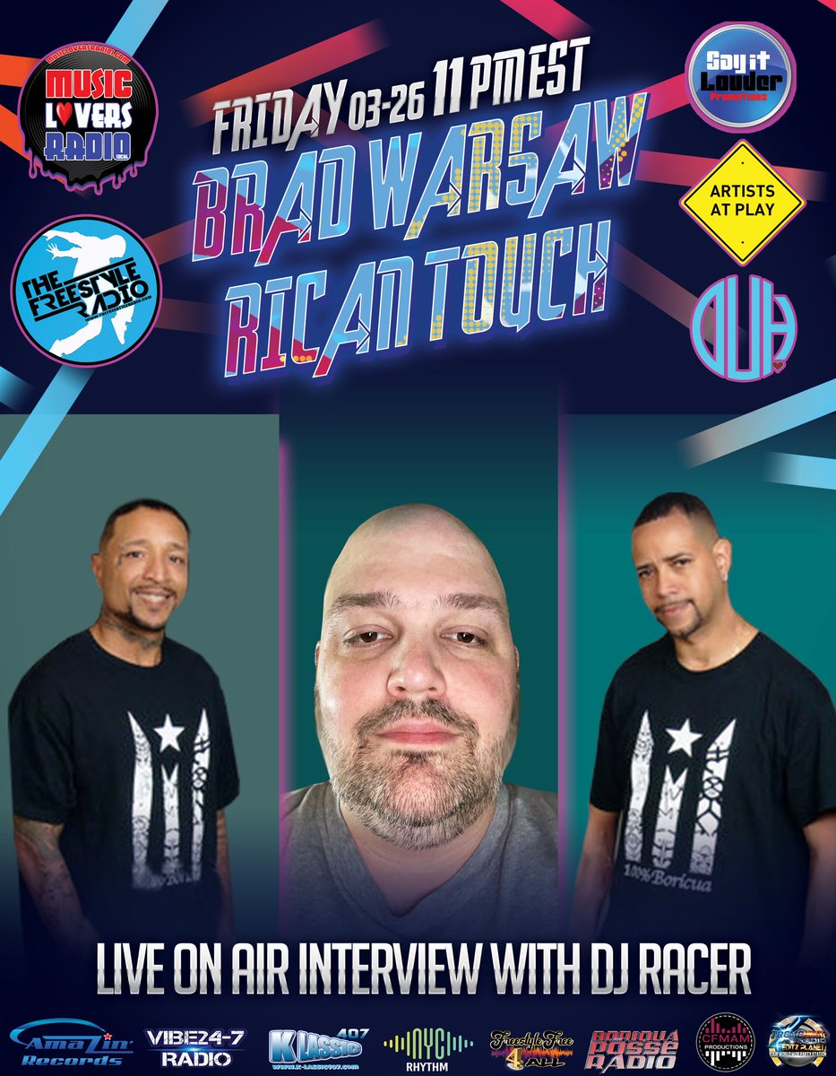 velotta_nelly's tweet image. CHECK IT OUT FREESTYLE FAMILY &amp;amp; FRIENDS 
THE FRIDAY NIGHT WEEKEND KICKOFF SHOW WITH YOUR HOST DJ RACER ON A LIVE INTERVIEW  WITH Brad Warsaw RICAN TOUCH
YOU DON'T WANNA MISS THIS  3-26 11PM EST. 
@ THE FREESTYLE RADIO YOUR #1SOURCE 

👇
streamer.thefreestyleradio.com/chat/