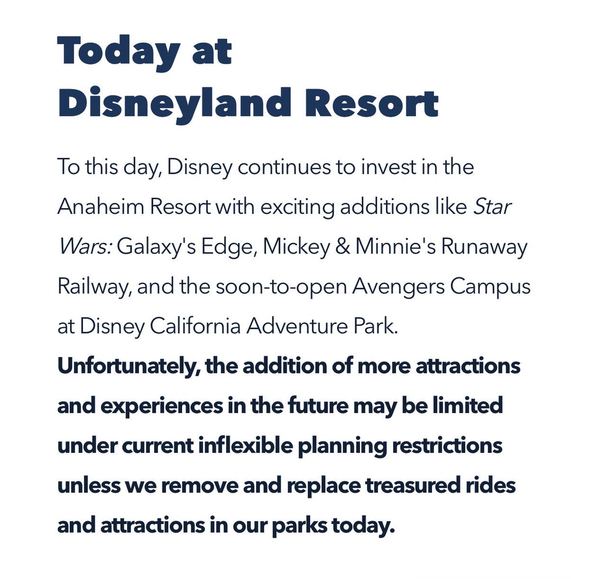 MHawk9955's tweet photo. Disney really telling the City of Anaheim “let us expand or we’ll kill off Dumbo.” https://t.co/Z6wolLpTFG
