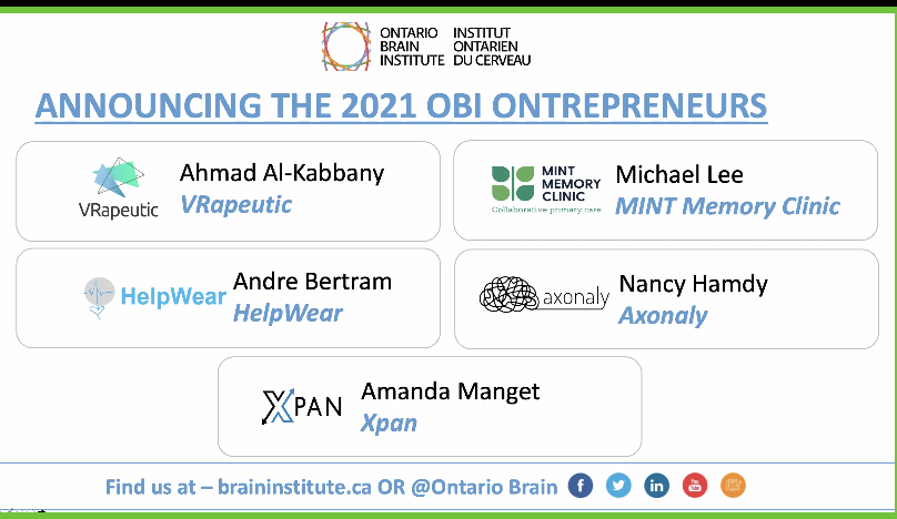 cabhi_innovates's tweet photo. The People's Choice Award Winner for the @OntarioBrain  Pitch Competition is @linglytan of @mylinggo, and here are the five winners selected for the 2021 ONtrepreneurs program! #cabhisummit https://t.co/LlAcNRwvIr