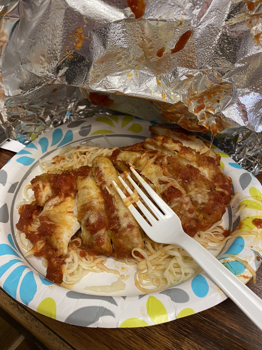 Ms_Casey_Van's tweet photo. Thank you Culinary Arts students @PlatteJed and @AshlynFletcher3 for my amazing teacher appreciation meal yesterday! The chicken parmigiana was perfect and I can’t believe you made homemade noodles! They were the best! @CUHSCardinals https://t.co/H8LbOd3HiT