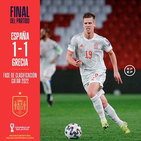 Seleccion Espanola De Futbol On Twitter Final Del Partido En Granada La Sefutbol Empata Ante Grecia En El Primer Partido De La Fase De Clasificacion Para El Mundial De Catar2022 Esp