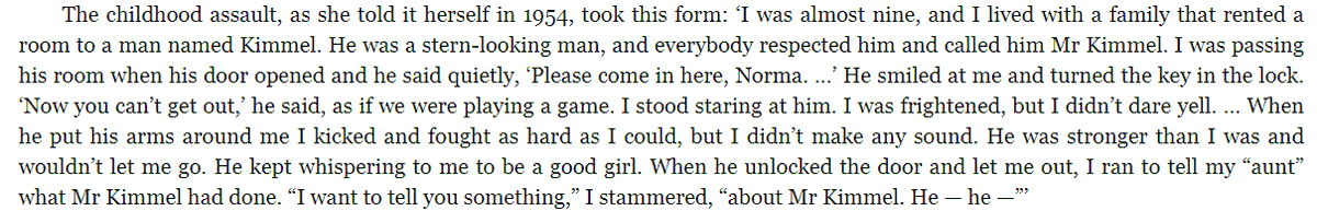 she maintained this story her whole life, and she would only ever lie about small details, not major parts of her life, so I see no reason to doubt it. she's much more than a survivor, but it's important to remember this story when things come up later.