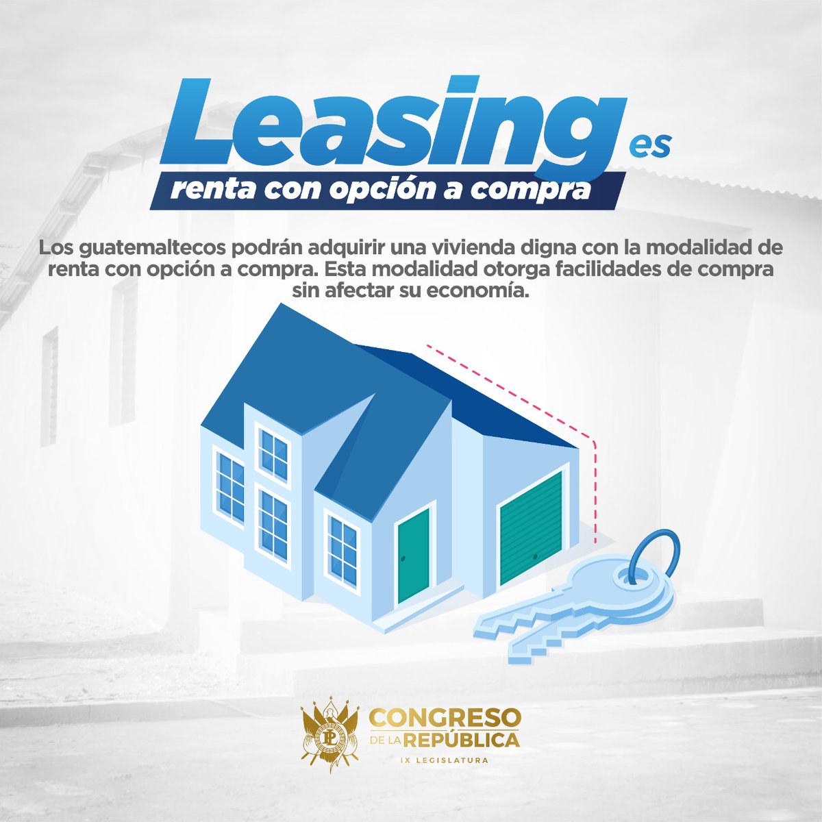 CongresoGuate's tweet photo. #AHORA con la #LeyDeLeasing, los guatemaltecos tendrán más facilidades financieras para comprar una vivienda digna.
📜#Decreto 2-2021
🏛️#IXLegislatura
🔎#TransparenciaLegislativa https://t.co/ZqEaQOnUTB