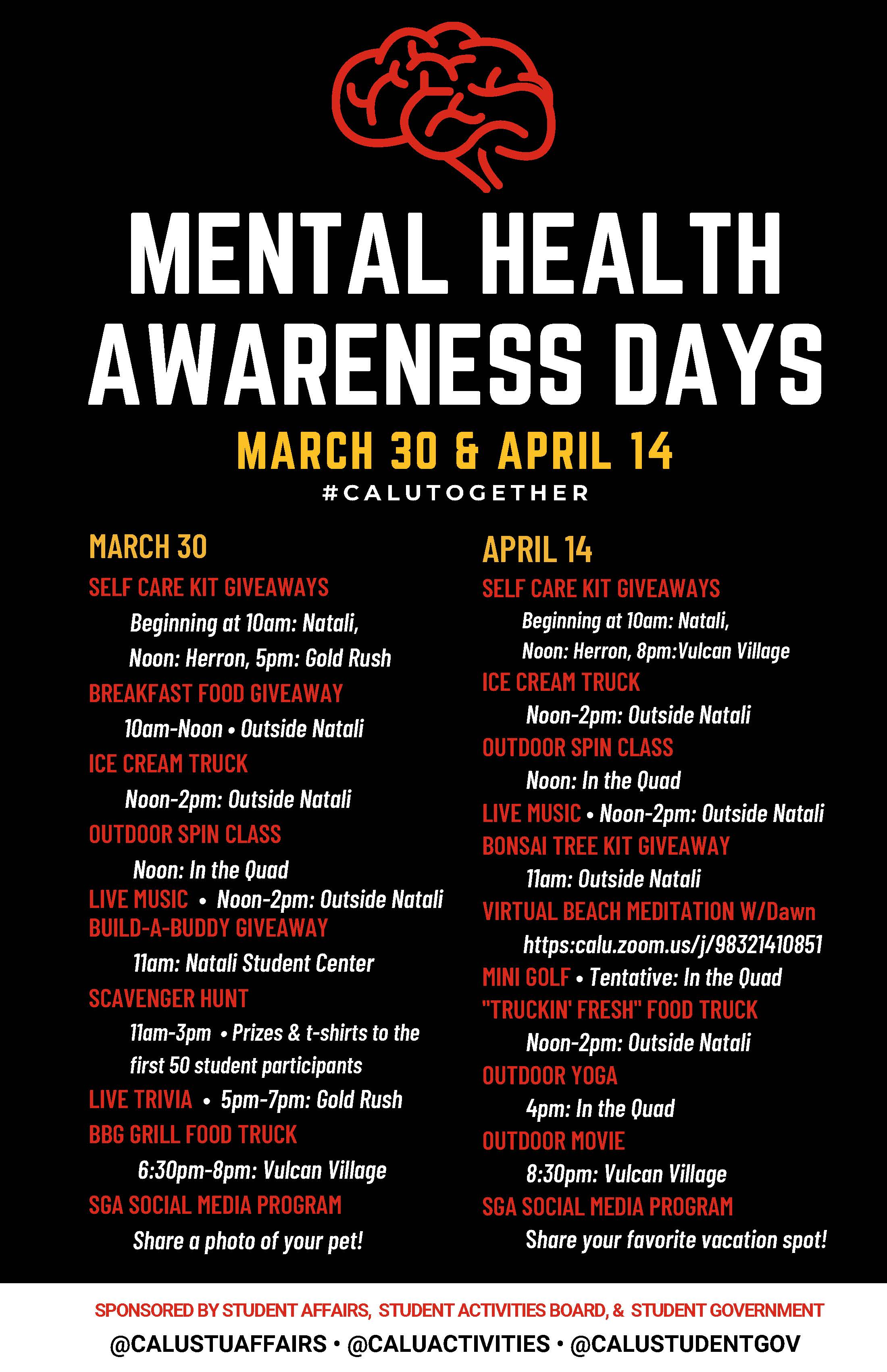 Mental Health Awareness Day! CAL U's Event Calendar