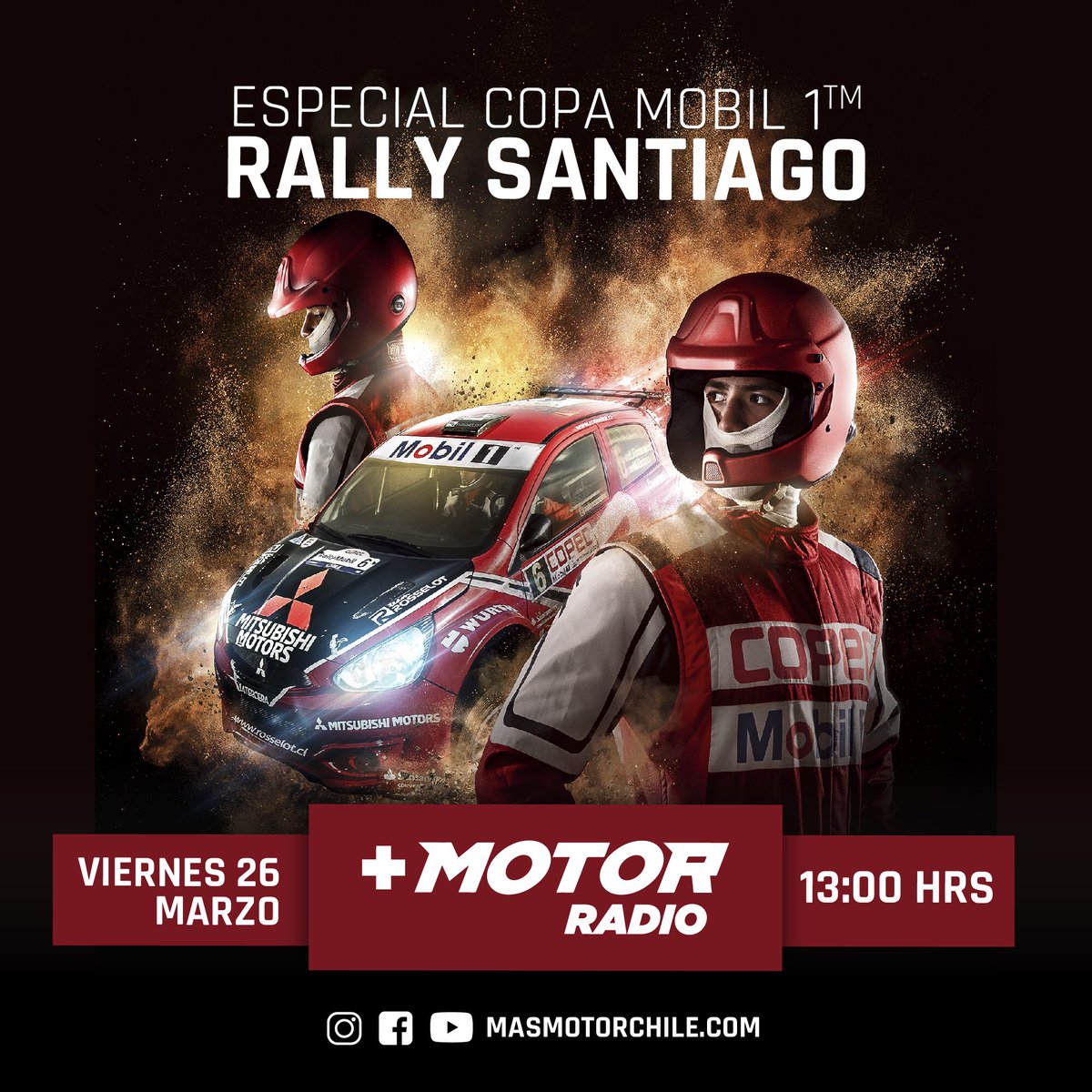 Más Motor Radio sale al aire en directo desde la #copamobil1. Viernes 13:00 por masmotorchile.com y nuestras redes sociales.

#masmotorchile #copecrallymobil