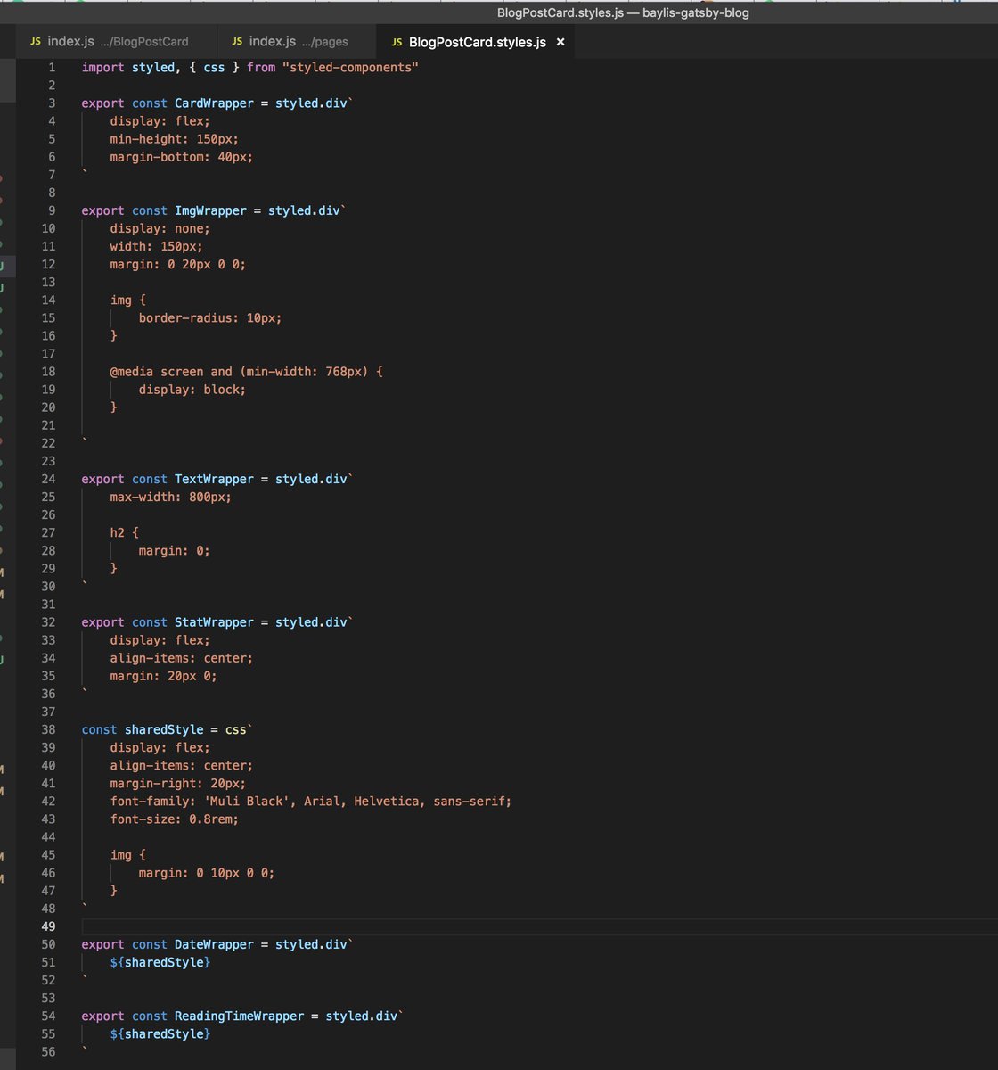 TheBaylisCode's tweet photo. Day 32 of ... 20XX
Hoping all is well...I am working on the blog component this evening
#codingphase #365codingphasechallenge #thecodingway #100daysofcode #javascript #React #50Projects50Days #GATSBY https://t.co/TtKyehupLr