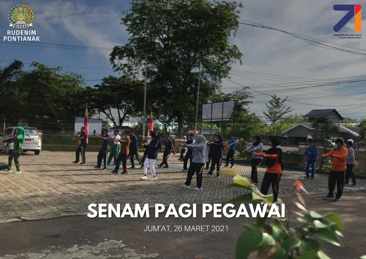 rudenimptk's tweet photo. Dengan dilaksanakannya kegiatan rutin tersebut, diharapkan dapat menjaga kondisi tubuh seluruh pegawai agar tetap fit dan bugar serta dapat melaksanakan kegiatan bekerja dengan optimal.

Tetap semangat gaiss 💪🏻💪🏻 #besokweekend

#RudenimPontianak
#KumhamPasti
#SenamPagi https://t.co/G9zuKjrzuQ