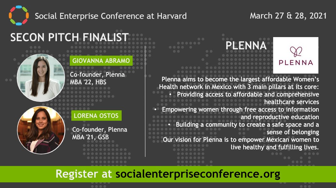 Phoenix_SCS's tweet photo. SEimpact: Giovanna and Lorena are pitching Plenna, aiming to become the largest affordable womens' health network in Mexico. You will have the chance to directly ask them questions and vote for your favorite social enterprise for a $1000 Audience Award. https://t.co/92gh9mSJf9