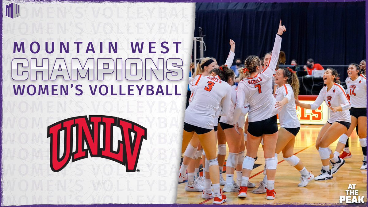 MountainWest's tweet photo. 𝘾 𝙃 𝘼 𝙈 𝙋 𝙄 𝙊 𝙉 𝙎

@UNLVvball is the Spring 2021 #MWVB 🏐 champion!

#AtThePeak | #BEaREBEL https://t.co/jlWjq3y60z