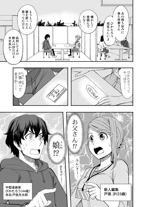 持ち込みに来た漫画家が8年前に失踪した父親だった件 