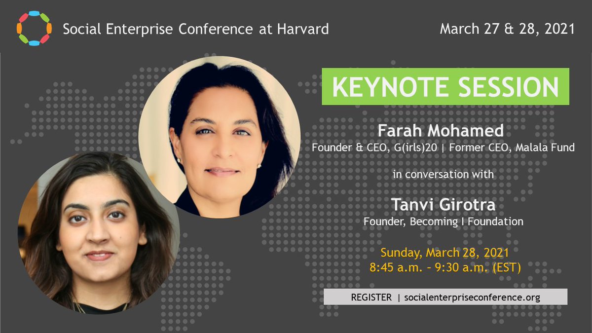 Phoenix_SCS's tweet photo. SEimpact: We are thrilled to announce @FarahPMohamed will join SECON as a keynote speaker in a fireside conversation with @tanvigirotra! Mohamed is Founder &amp; CEO of @Girls20 &amp; former CEO of @MalalaFund. Girotra is President &amp; Founder of Becoming I Founda… https://t.co/2iL9ViU6CY