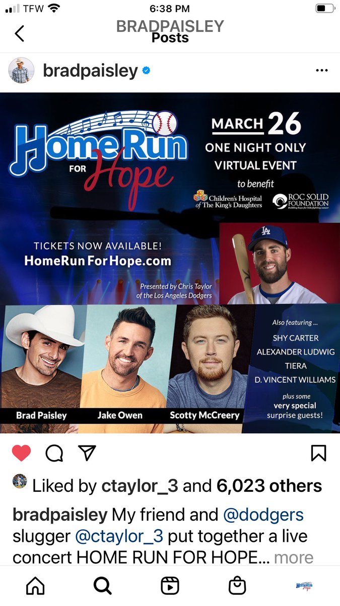 Homerun4H's tweet photo. Take it from Brad! You don’t want to miss this special show on Friday night! Watch it from wherever you are— Get tix: https://t.co/JHA6BjrpVJ #forthekids https://t.co/gBKflq7VId