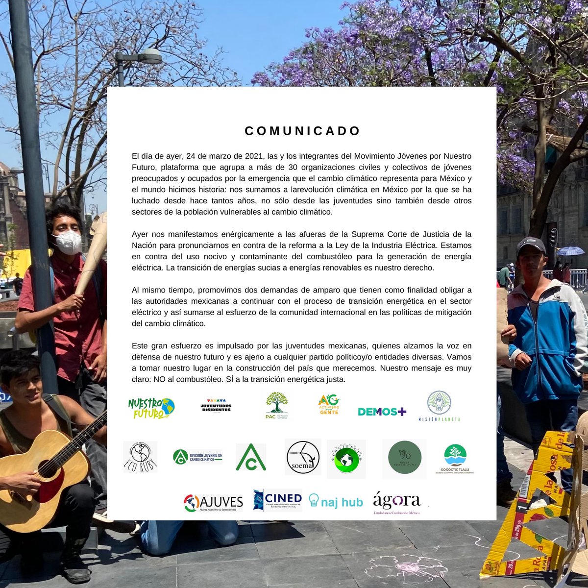MisionPlanetaAC's tweet photo. Necesitamos políticas públicas eficientes y justas que no sigan comprometiendo nuestros ecosistemas, nuestro futuro ni el  derecho que tenemos a un ambiente sano. ✊🏼💚🌎 #NoQuemenNuestroFuturo #JusticiaClimatica #JovenesEnAccion 
@nuestrofuturoac @ajuves_mx @najhubAC https://t.co/XvTiWE5Pi8
