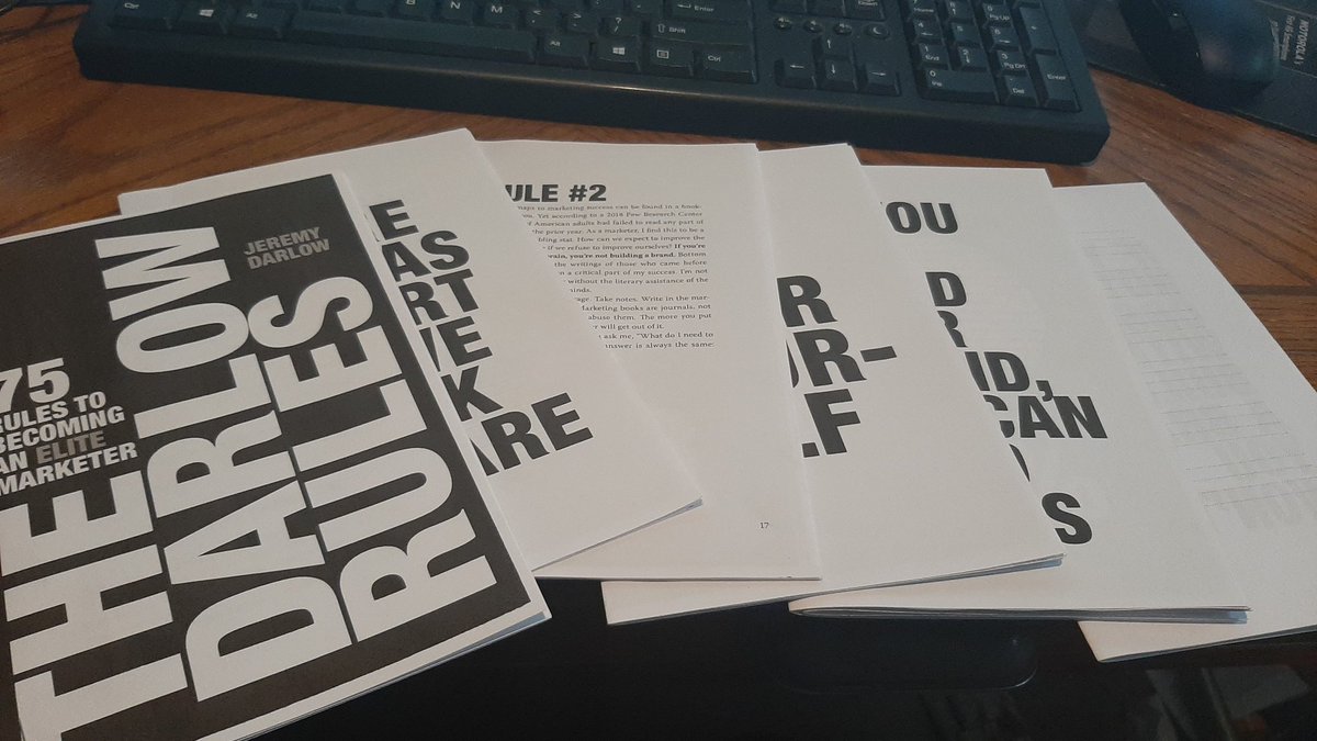 TaZeTheGod's tweet photo. Always find time to learn. Printing the #DarlowRules book out rules at a time. Time to be the best.
@JeremyDarlow, always love reading your books and fully immersing in them. 👊 https://t.co/Q4GctAQ8u7