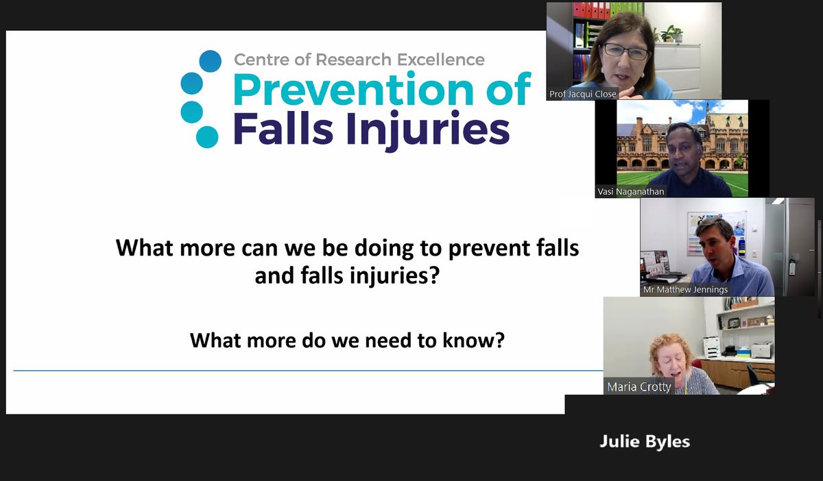 CRE Prevention of Falls Injuries (NHMRC Funded) (@cre_pfi) on Twitter photo We asked our investigators what more we can do to prevent #falls and falls injuries, and what more we need to know in our 5 by 5 (5 investigators x 5mins) <a href="/JacquiCTClose/">Jacqueline Close</a> <a href="/mariacrotty15/">Maria Crotty</a> We asked our investigators what more we can do to prevent #falls and falls injuries, and what more we need to know in our 5 by 5 (5 investigators x 5mins) <a href="/JacquiCTClose/">Jacqueline Close</a> <a href="/mariacrotty15/">Maria Crotty</a>