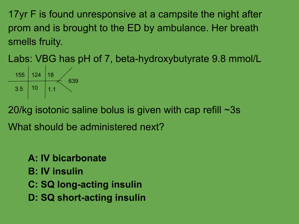 PMCHPHS's tweet photo. Can't leave out DKA when we are talking about Endocrine. How would you adjust the patient to get a different answer? https://t.co/bZvJHPZn5p