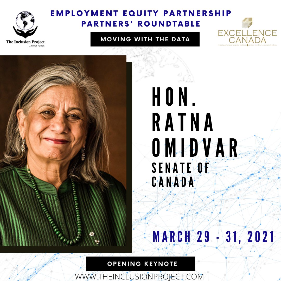ratnaomi's tweet photo. Looking forward to speaking at the Equity Partners' Roundtable on "Moving with the Data" – addressing #SystemicRacism + inequities to drive employment policy + practice - Mar 29 w @inclusionprjt @ExcellenceCan https://t.co/93iRGwh2el #MovingWithTheData #SenCA #cdnpoli #cdnimm https://t.co/OUHPb7kL5O