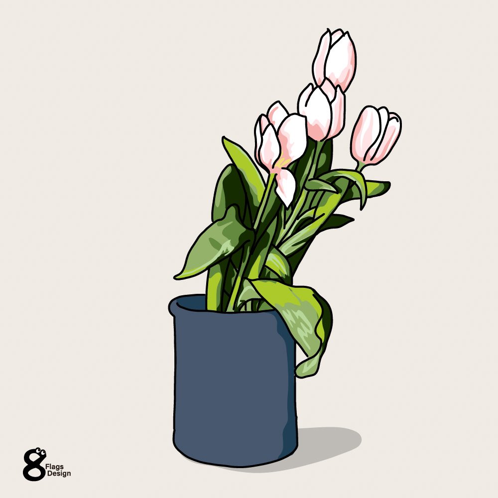 チューリップ 無料イラスト素材です 見ていて元気が出る花 イラスト イ ベクターシェルフのイラスト