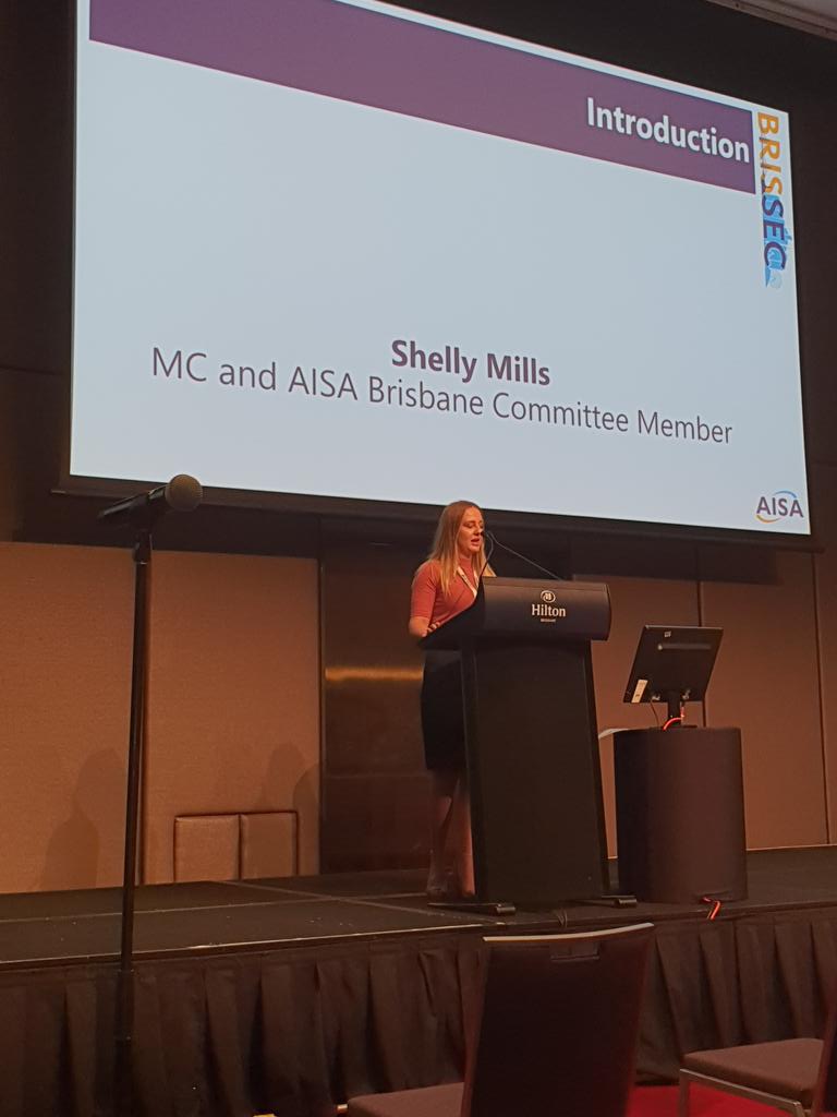 cfotim's tweet photo. Shelly Mills kicks off #aisa #brissec #cybersecurity conference in #brisbane today. https://t.co/JzCQmaWDSE