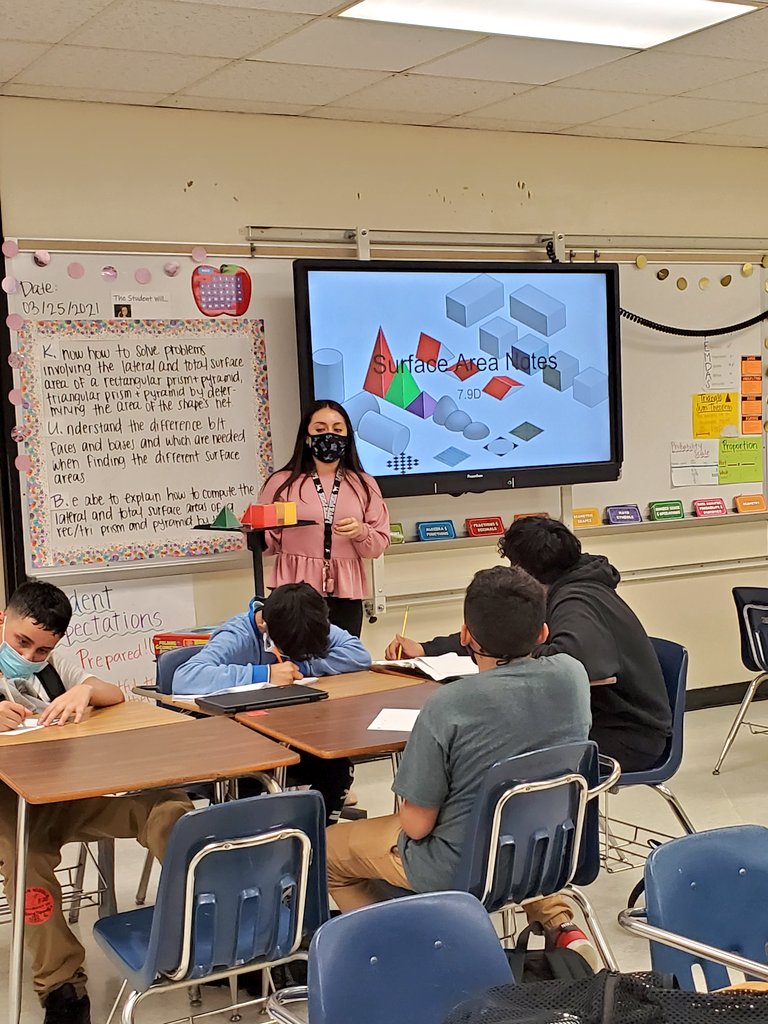 JeanaMAdams's tweet photo. What a Tremendous Thursday of #BellToBellLearning @HoffmanMS_AISD! Engaging discussions, empowering scholars explaining their work, enthusiastic teachers! Wow! BIG Smiling behind my mask! @lmamerson #HornetNationPride https://t.co/bdjDJFQhlX