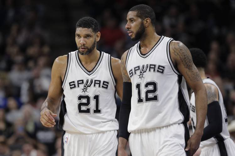 mzlott68's tweet photo. Thanks @aldridge_12 & good luck LTrain has left the station 🚂 #OnceASpur #GoSpursGo #FarwellLA❤️ https://t.co/uNspljwMsP