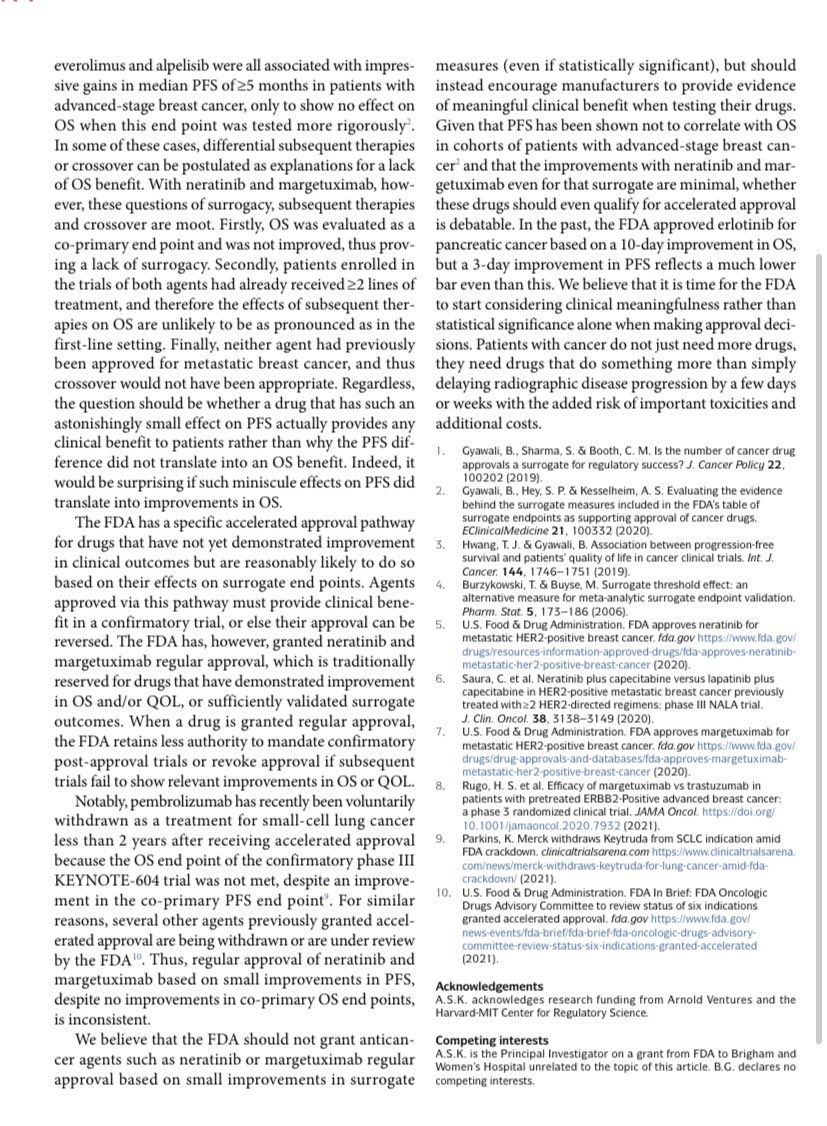 Bishal Gyawali, MD, PhD, FASCO (@oncology_bg) on Twitter photo Our paper published today in <a href="/NatRevClinOncol/">NatureRevClinOncol</a> discussing the dropping of bar for approval of cancer drugs. These two examples highlight why we all should seriously be concerned about this low bar. nature.com/articles/s4157… Our paper published today in <a href="/NatRevClinOncol/">NatureRevClinOncol</a> discussing the dropping of bar for approval of cancer drugs. These two examples highlight why we all should seriously be concerned about this low bar. nature.com/articles/s4157…