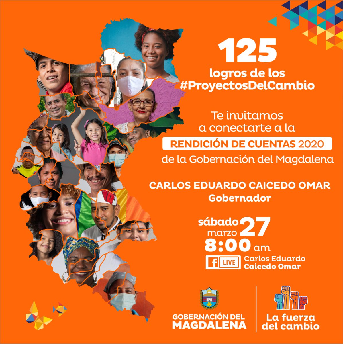 Indeportesmagd1's tweet photo. Instituto Departamental de Deportes del Magdalena – Indeportes, invita a la audiencia  de rendición de cuentas del Gobierno de Cambio. 

El Gobernador del Magdalena, Carlos Caicedo, a programado para el próximo sábado 27 de marzo, la audiencia pública de rendición de cuentas 2020 https://t.co/LeZTbQtBmi