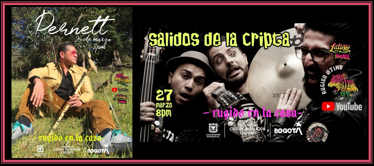 Latino_Power's tweet photo. Querido y animoso público!!!
Los últimos conciertos del proyecto *Rugido en casa*
🐆Proyecto de la Corporación Clepsidra ganador de “El Arte y la Cultura se Crean en Casa” del programa Distrital de Estímulos 2020 de la Secretaría de Cultura, Recreación y Deporte de Bogotá https://t.co/W8sQ9ofED2