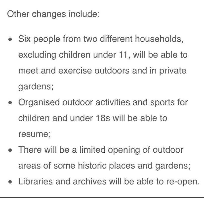 Some significant COVID changes come into place from Saturday in 🏴󠁧󠁢󠁷󠁬󠁳󠁿most notably

👉the ‘stay local’ rule is set aside
👉if you live in 🏴󠁧󠁢󠁷󠁬󠁳󠁿you can travel freely within 🏴󠁧󠁢󠁷󠁬󠁳󠁿
👉you cannot cross the 🏴󠁧󠁢󠁥󠁮󠁧󠁿🏴󠁧󠁢󠁷󠁬󠁳󠁿border unless you have a reasonable excuse
👉other changes👇