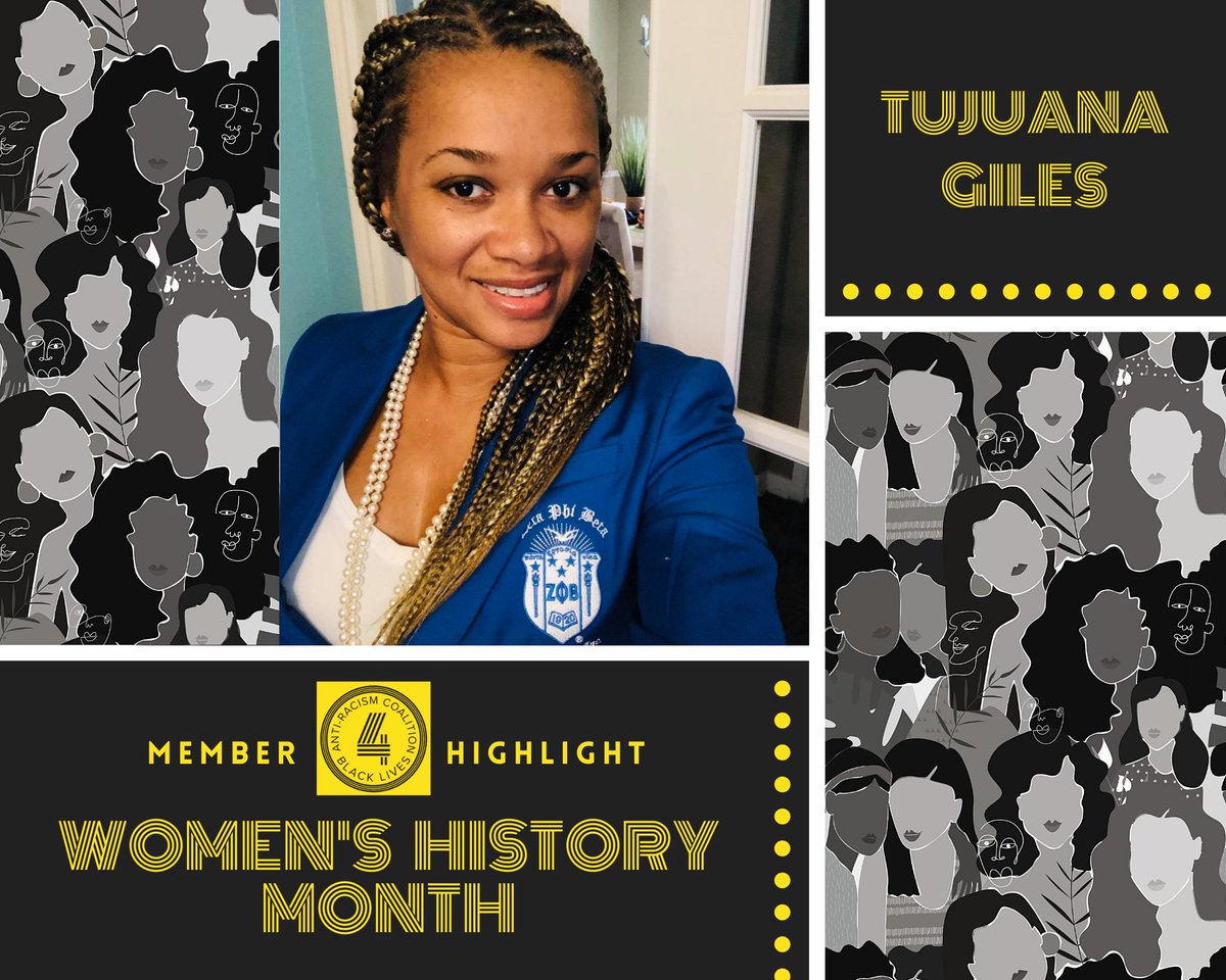 ARC4BL's tweet photo. For #WomensHistoryMonth, we at ARC4BL are highlighting some of our amazing members; celebrating their achievements, their stories, & their thoughts on activism. 1st up is Tujuana Giles.
#ARC4BL #MemberHighlight #TujuanaGiles #Activism #Volunteers #BLM #BeTheChange #WomenLead https://t.co/oXQQpMk2Fy