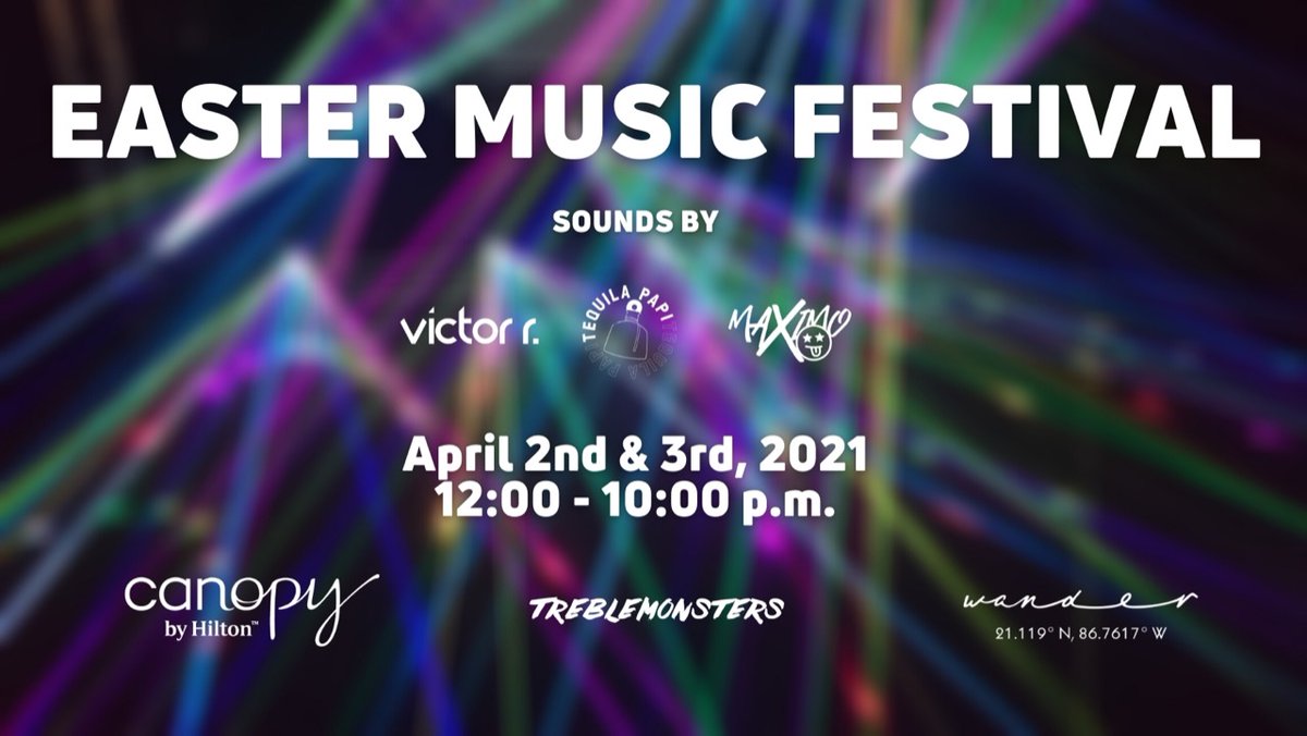 Our Easter Music Festival is getting closer! 3 guest DJs, drinks, and lots of fun. Get your Day pass only for $500 MXN. Book today and enjoy an unforgettable day at Canopy by Hilton Cancun La Isla.