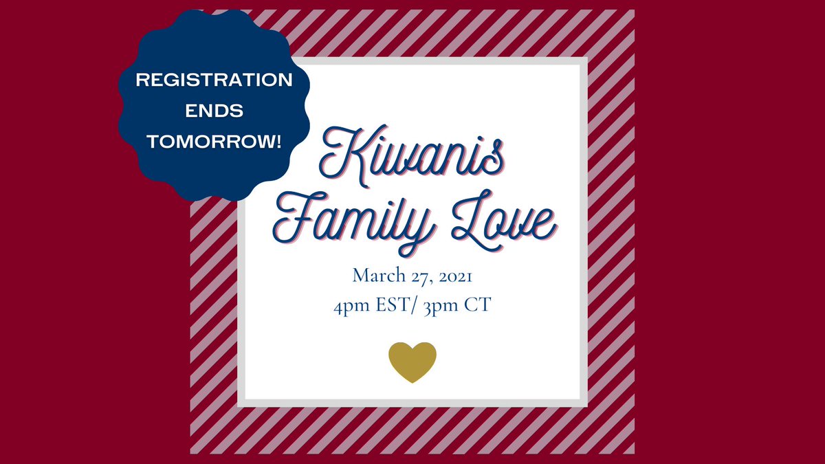 Inckiofficial's tweet photo. Don't forget to register for KFL! 
Registration ends tomorrow night (3/26). We are so excited for the opportunity to connect with our Kiwanis family! It will be a fun night of bonding and raising money for Delivering Hope and Health.
Link to registration: https://t.co/UArYL65ijj https://t.co/CgzEnBBCrp