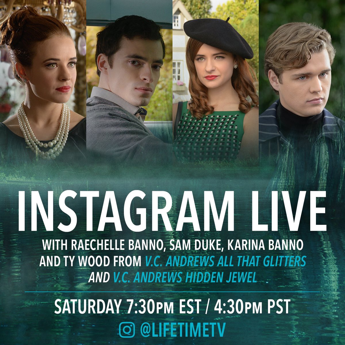 Remember Instagram?
The grooviest love-square in all the V.C. universe is answering YOUR questions, this Saturday on an IG Live at 7:30pm (ET) on <a href="/lifetimetv/">Lifetime</a>’s instagram account.
•
#VCAndrews #VCAndrewsAllThatGlitters #VCAndrewsHiddenJewel 🔮👯‍♀️🐍