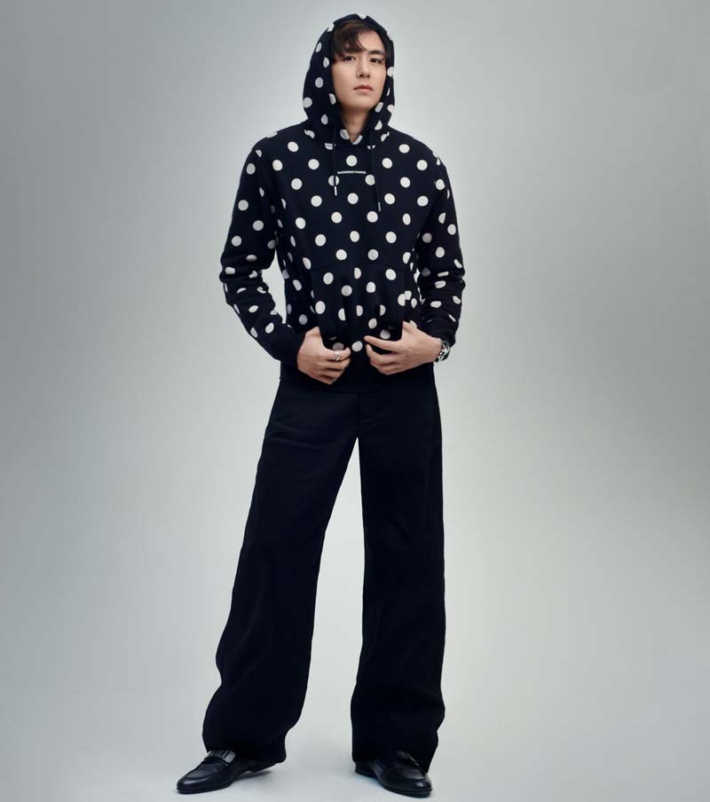 Sandro Paris Polka dot hoodie #NICHKHUN 