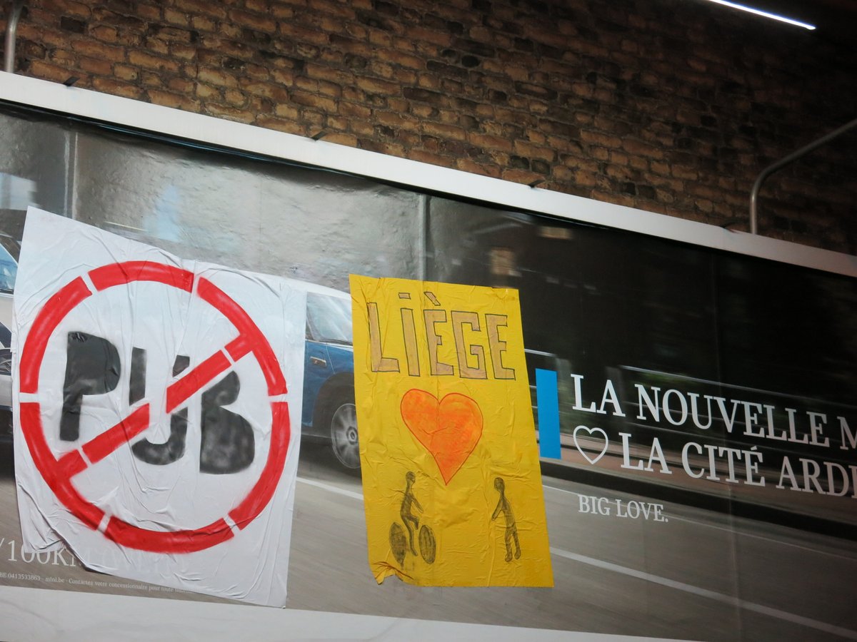 25 mars, journée mondiale contre la pub:
Non, la cité ardente n'aime ni la pub, ni les voitures. Liège aime les piétons et les cyclistes :-)
#25Mars #25March #antipub #cleanup