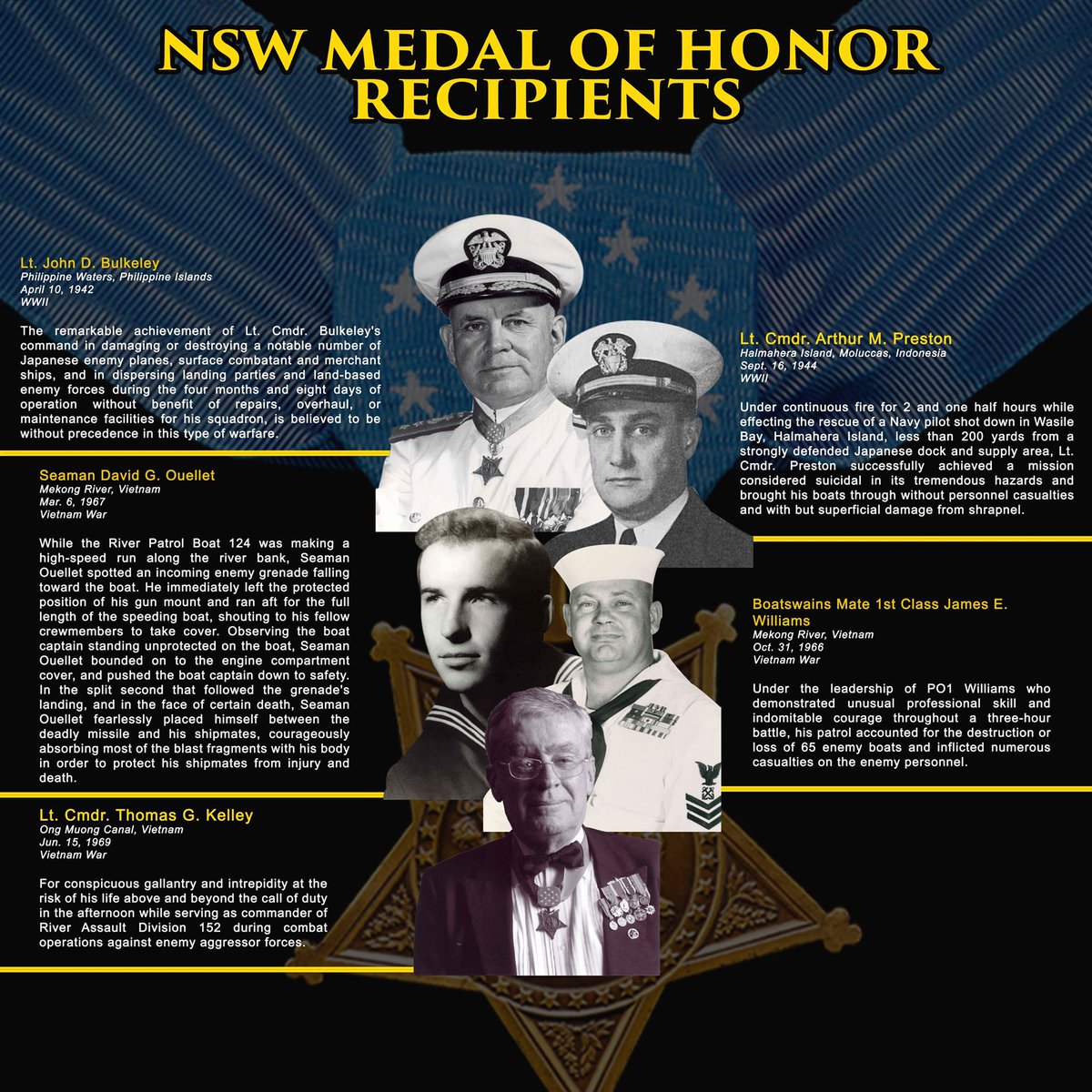 Today we also recognize 5 #MOH recipients who earned it as @SurfaceWarriors serving on or leading small boats that supported & later became part of NSW. Their actions are part of the foundation, history, and legacy of our Force and deserve our respect, appreciation and inclusion