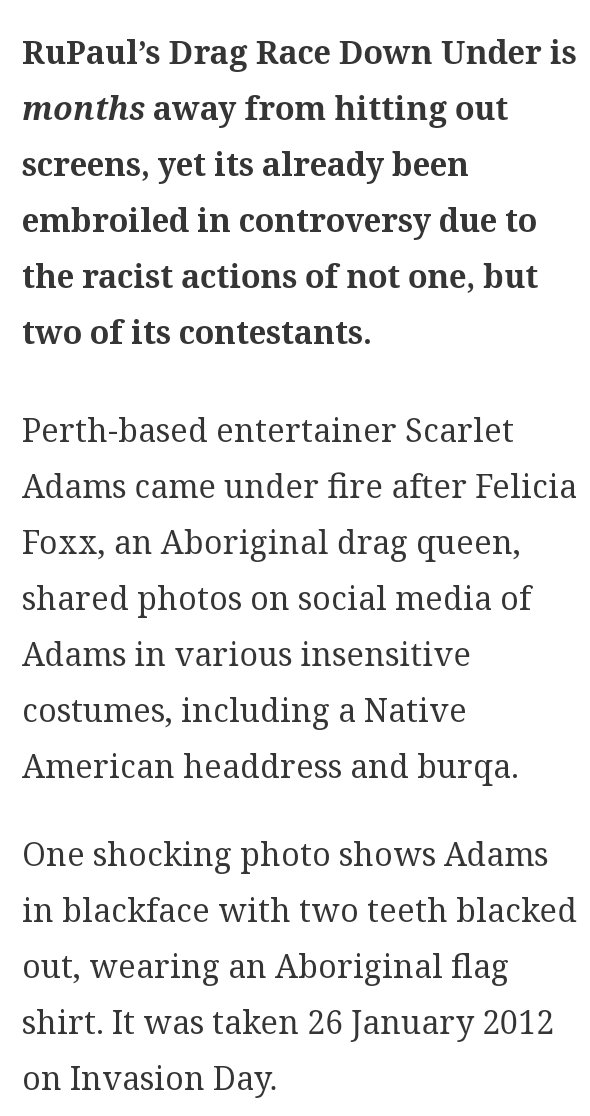 SceneByAshlix's tweet photo. Goodness. #DragRaceDownUnder hasn't even AIRED and these queens, #ScarletAdams AND #KarenFromFinance, are already showing how they will get a Survivor Pink Edit.π #DragRace needs to screen ALL queens better. Karen's family is racist,too, for giving this toy to a TWO year old! https://t.co/oRYvKpEArz