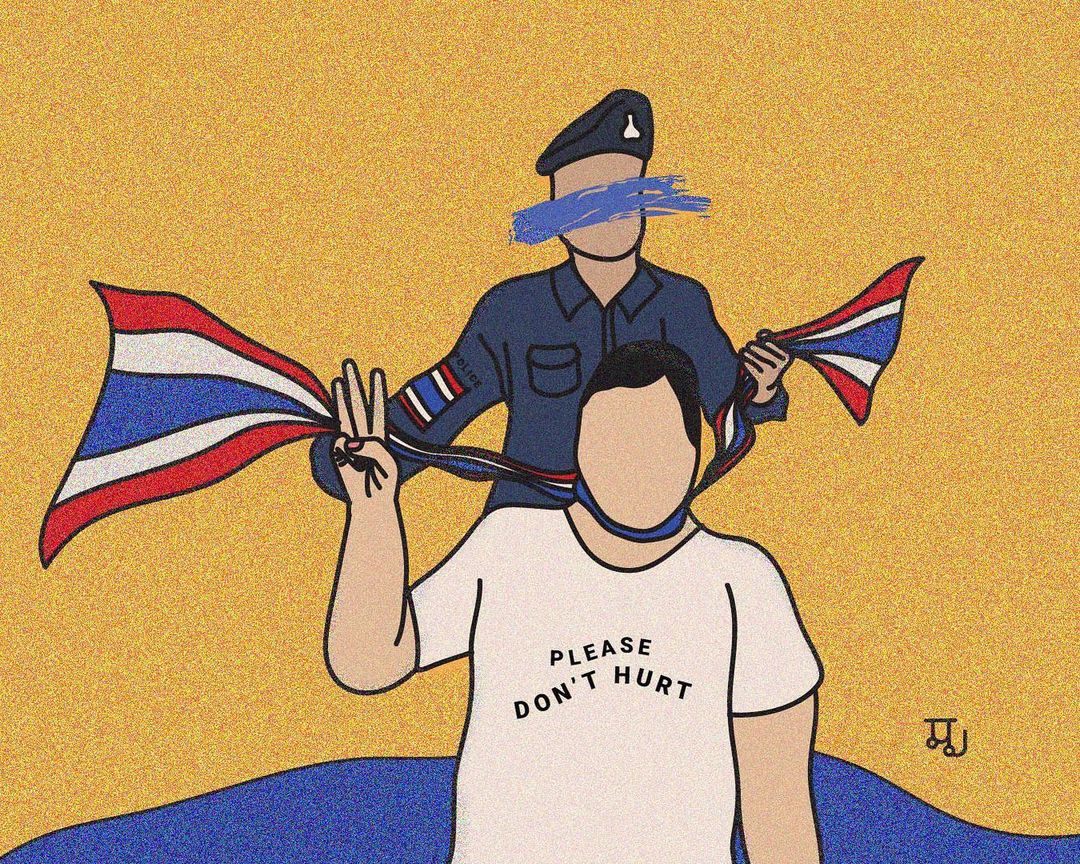 Let's not forget their struggle 🙏🙏

#StandwithThailand
#MilkTeaAlliance 

Illustration by Sally Creates Things