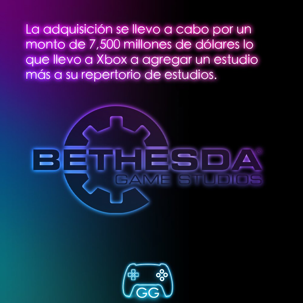 ggaminglab's tweet photo. Microsoft compra Bethesda. 

Entérate de más en https://t.co/vCx4spO5z7
.
.
.
.
.
.
#gamer #gaming #videogames #videojuegos #pc #xbox #ps5 #ps4 #mobilegaming #nintendo #ggaming https://t.co/n69PP7JGKQ
