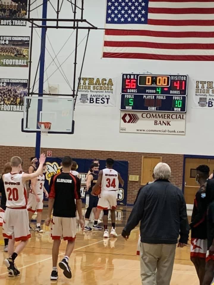 STLSharks's tweet photo. Survive &amp; advance! Congratulations to our Varsity Boys Basketball team with a big win versus Breckenridge in the District Semifinals, 56-41!! We will play the winner of Ithaca vs Merrill on Saturday at 4:00 PM! https://t.co/9K15qnbVLX