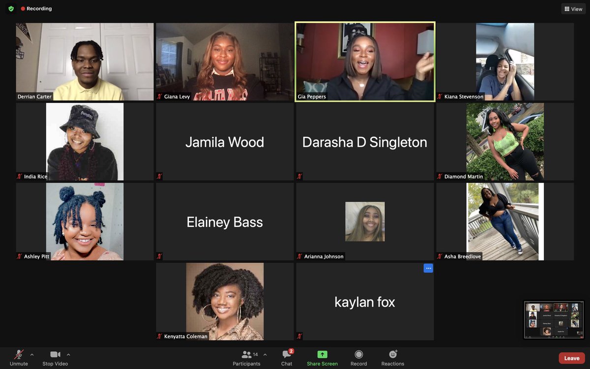Thank you <a href="/GiaPeppers/">Gia Peppers ❤️</a> for speaking with our members <a href="/NABJ_CAU/">NABJ-Clark Atlanta University</a> this evening! You shared such important insight that we will carry with us as we enter our career fields👏🏽👏🏽👏🏽