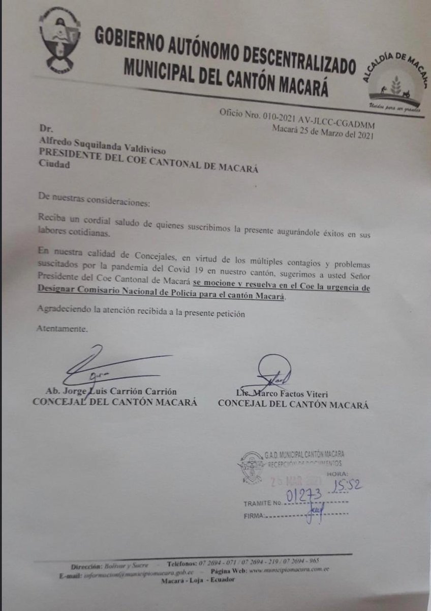MACARÁ TAMBIEN ES ECUADOR..
IGUALDAD ANTE LA LEY...URGE UN COMISARIO NACIONAL DE POLICIA