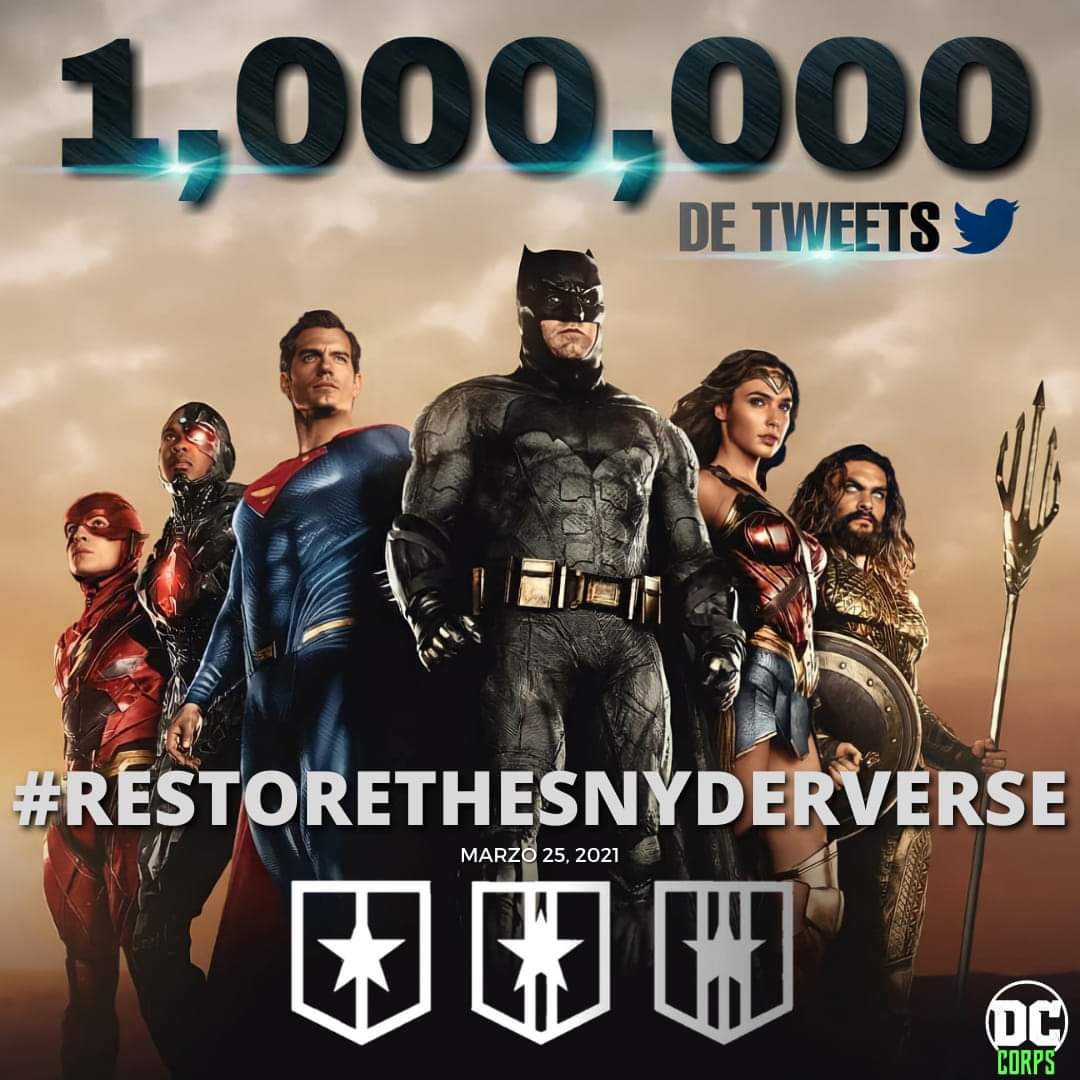 sactoni95's tweet photo. Yo digo que se puede llegar a los 2 Millones, antes de las 12:00 A.M. 😎
#RestoreTheSnyderVerse https://t.co/sfdNfYYGPc