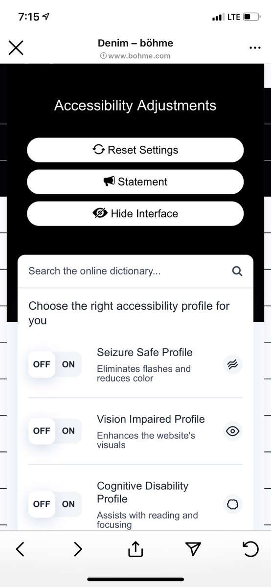 I appreciate the idea behind these #accessibility plugins, but now that I opened it on mobile, there’s no way to close it without selecting something.