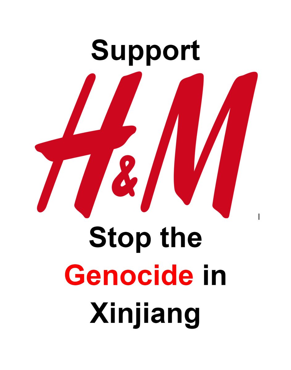 stonehoo's tweet photo. I made this placard to support @hm, feel free to use. CCP is the only thing we need to boycott. #StopGenocideinXinjiang #supportHM #boycottCCP https://t.co/JoNOhOgXXs