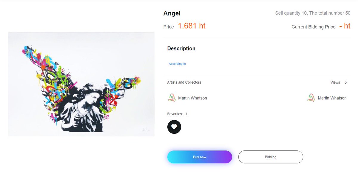 🙌New NFT Listing <Angel> by Martin Whatson #ATTN #ANTASY #ATTNMALL #NFTs #NFT #HuobiEcochain
⏱Total Quantity: 50
🕋Price: 1.681 HT
👉Purchase link: antasy.io/#/shopDetail?c…