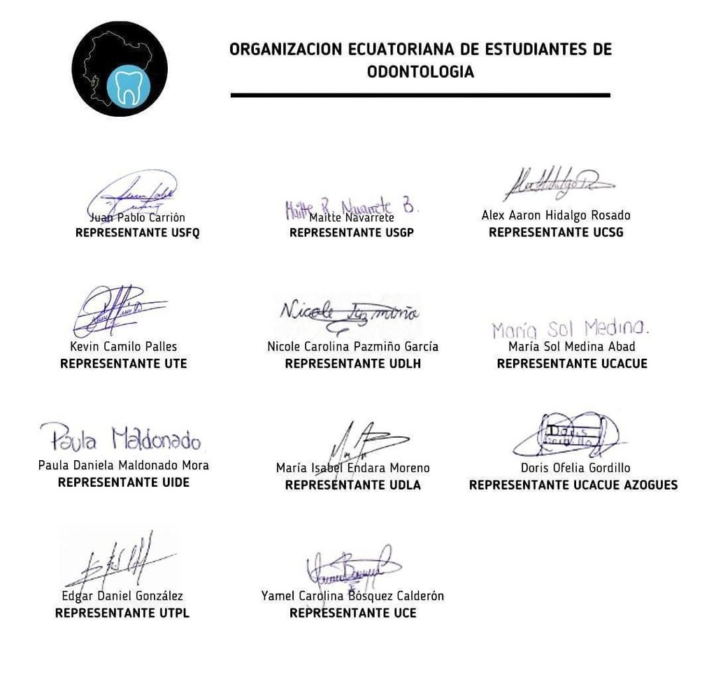 MoniVelasquezV's tweet photo. Odontólogos graduados pero sin práctica. Estudiantes de Odontología del país, envían un comunicado al ministro de Salud, Mauro Falconí, alertando que van a salir a la rural sin haber tocado un paciente y piden que sean también incluídos en plan de vacunación contra el Covid-19. https://t.co/stzYE1PyA3