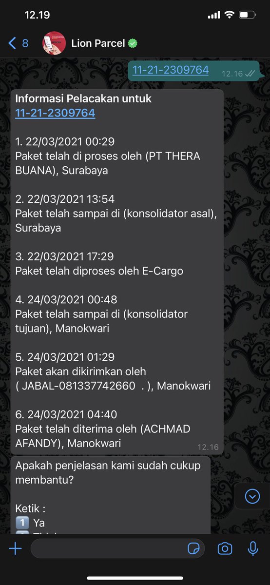 fandyMANOKWARI's tweet photo. @lionparcel_  kiriman sy sy belum terima tetapi di keterangan ny sdh sy terima https://t.co/VMB4AjCzFF