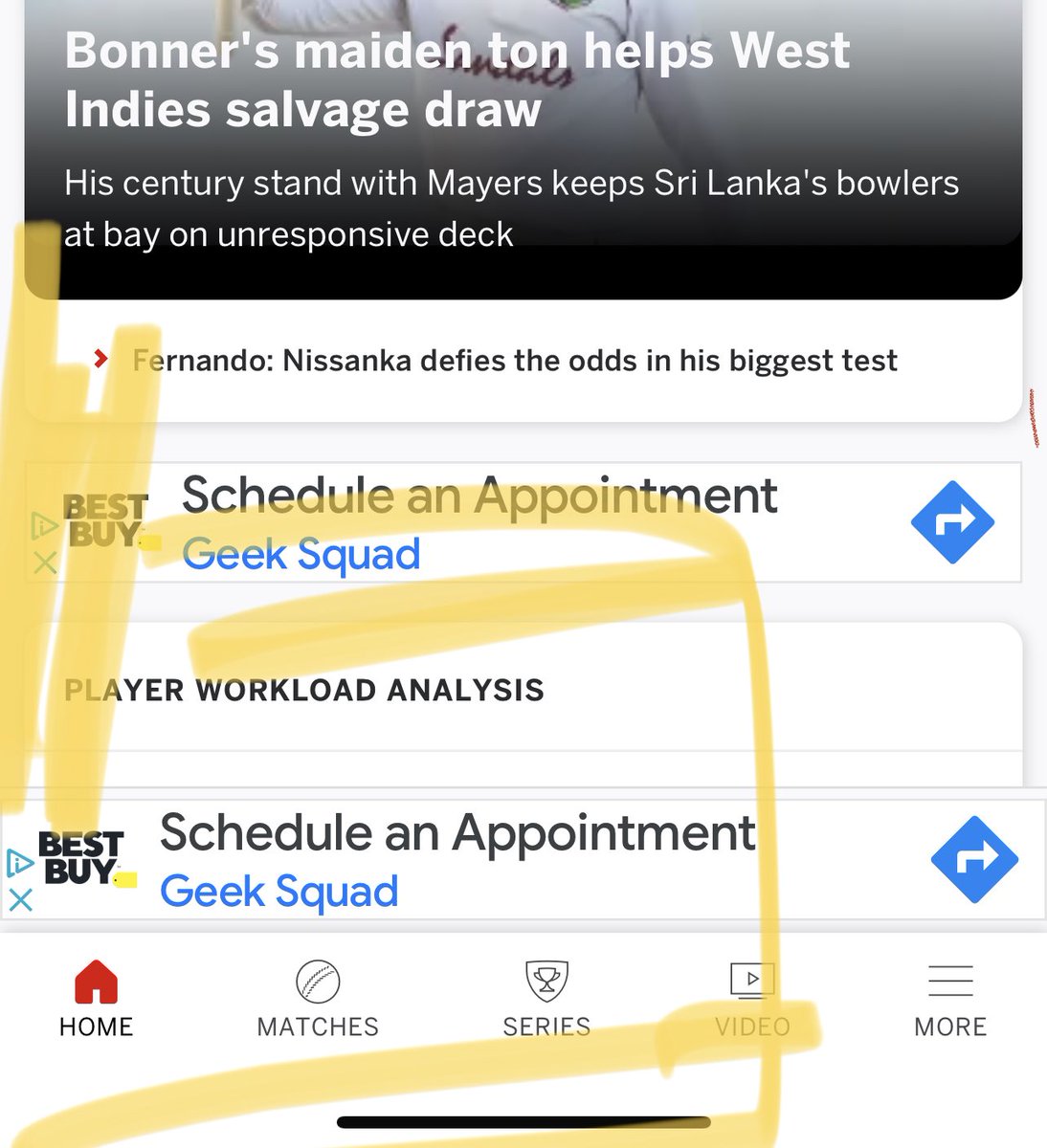 mrvivekr's tweet photo. ⁦@ESPNcricinfo⁩ How about placing ADs in an unobtrusive manner. The home page is &amp;$&amp;$&amp;&amp; filled with AD https://t.co/PBt39nY40s