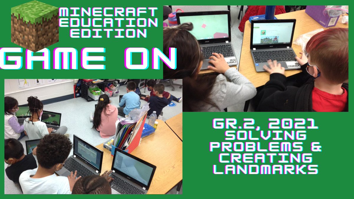 MissGivogue's tweet photo. Yesterday the Gr.2 #class was super excited to learn about #MinecraftEdu ! It warmed my heart to see them helping each other solve problems, build #calgarylandmarks use critical thinking and technology skills! Thank You for setting this up #cssd! @CorpusC_CCSD https://t.co/ZGhJAYFua2